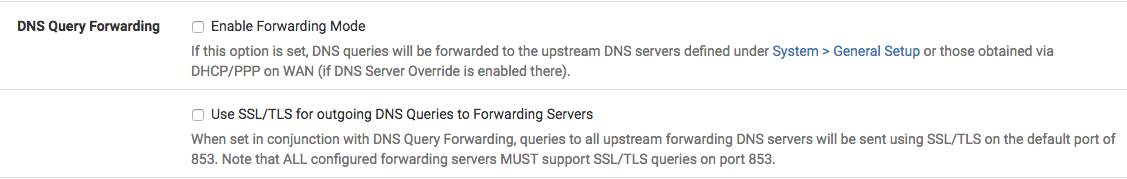 DNS Forwarding Options