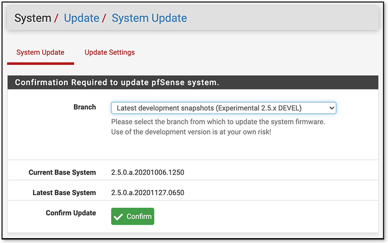 Latest pfSense Snapshots