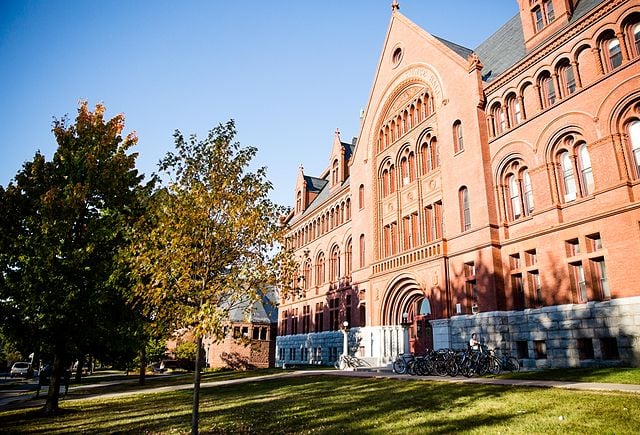 image of old university building in the sunshine