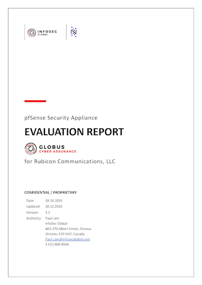 Front page preview of pfSense Security Evaluation Report Whitepaper